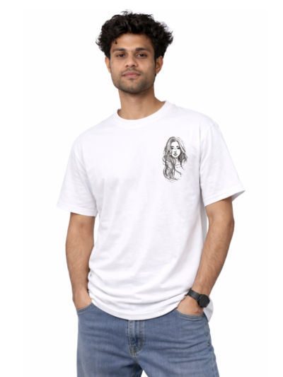 Custom Embroidery Portrait On Oversized t-shirt