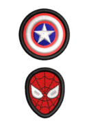Shild and spidy face Embroidery Patches