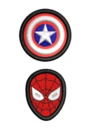 Shild and spidy face Embroidery Patches