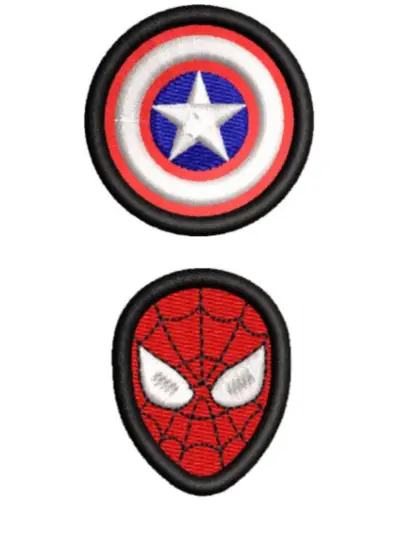 Shild and spidy face Embroidery Patches